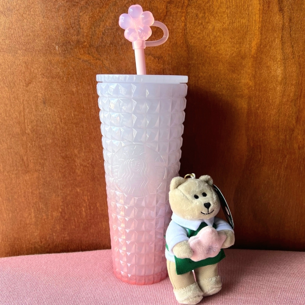 ❤️Starbucks Cold Cup Cherry Blossom Tumbler Pink Gredient Flower 24oz 2026 [NWT]